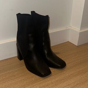 Express Black Heeled Boots
